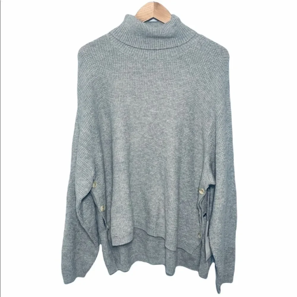 NWT 1. State Side Button Waffle Weave Turtleneck - Picture 8 of 14